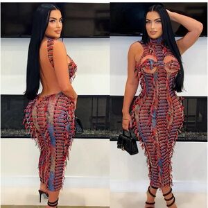 Midi dress size small, low back and cut outs around boob area.